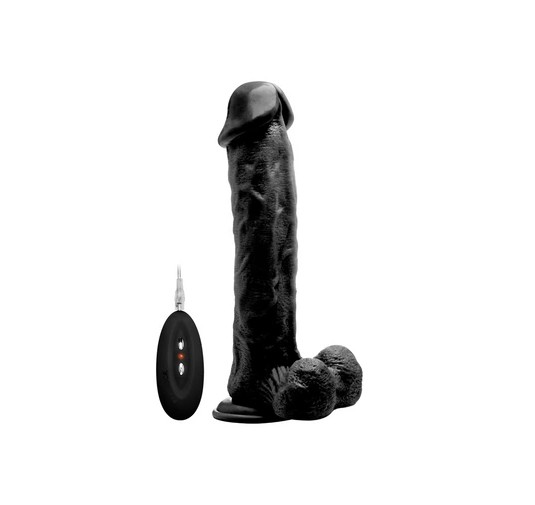 RealRock - Wibrujące realistyczne dildo z jądrami  28 cm